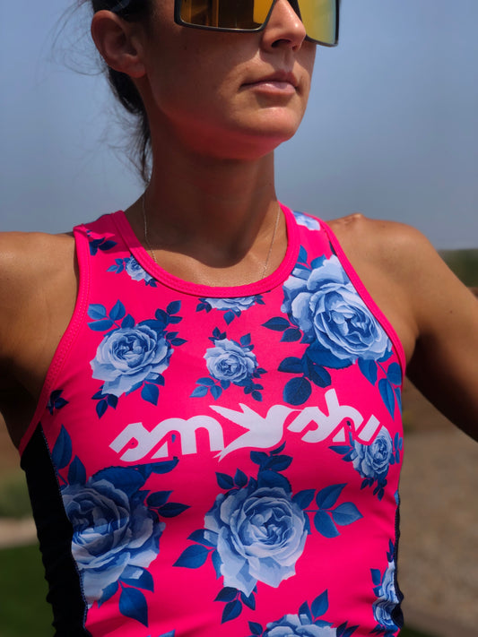 Warehouse Smell the Roses Women's Tri Top With Built-in Bra