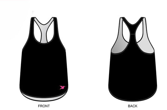 CF23 Women’s Solid Black Running Singlet Pre-Sale