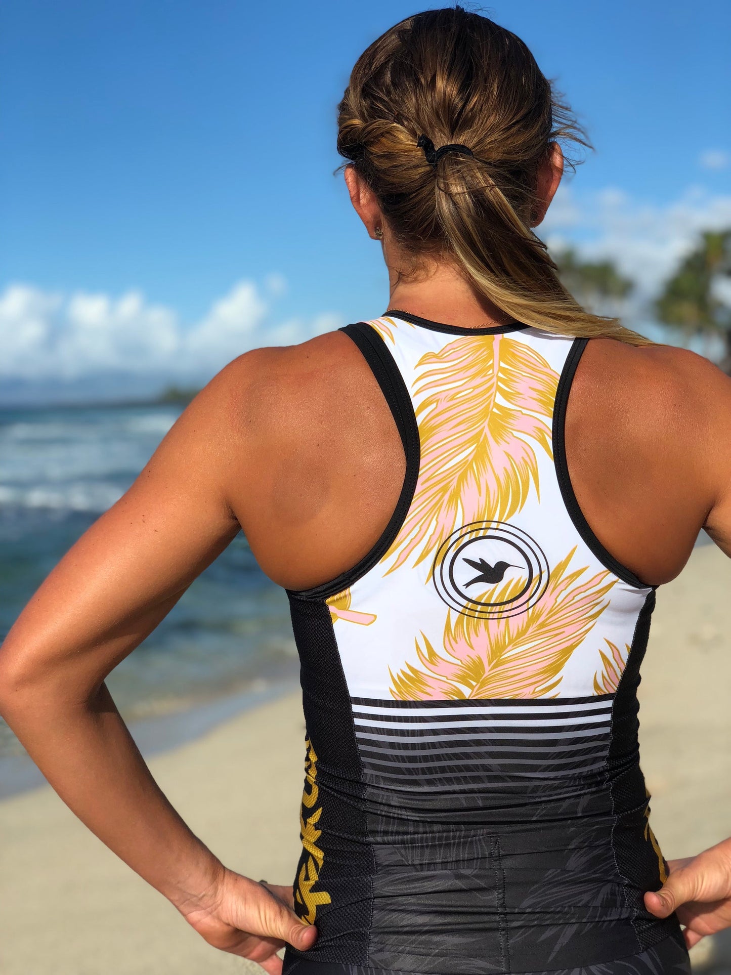 Warehouse GOLD tri top with zipper FINAL SALE