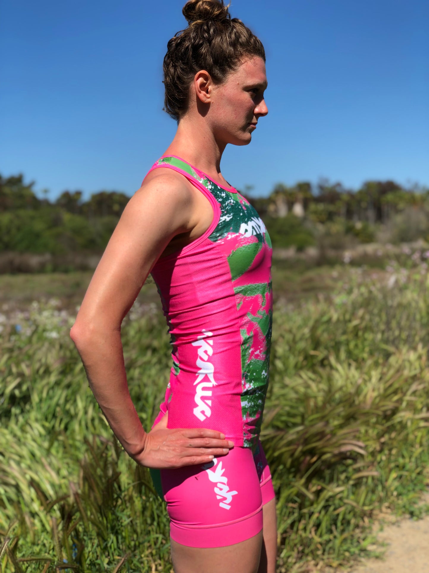 Warehouse Camo Lemmon Women's Tri Top with Built-in Bra FINAL SALE
