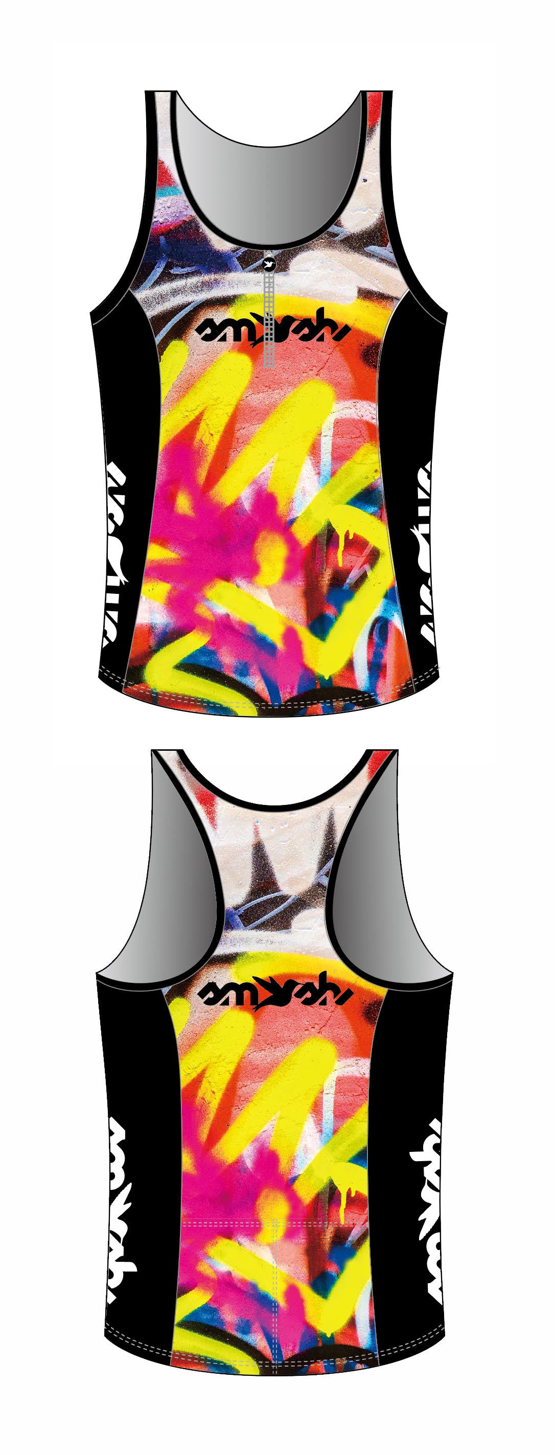 Warehouse Graffiti Women's Tri Top with Zip FINAL SALE